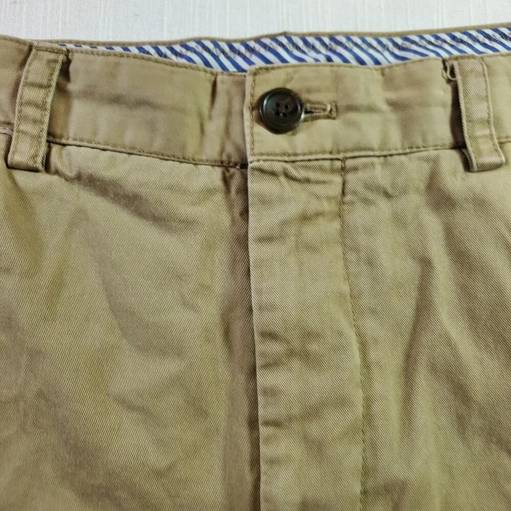 Banana Republic Mens Size 35 Khaki Chino Shorts Beige Tan Flat Front Stretch